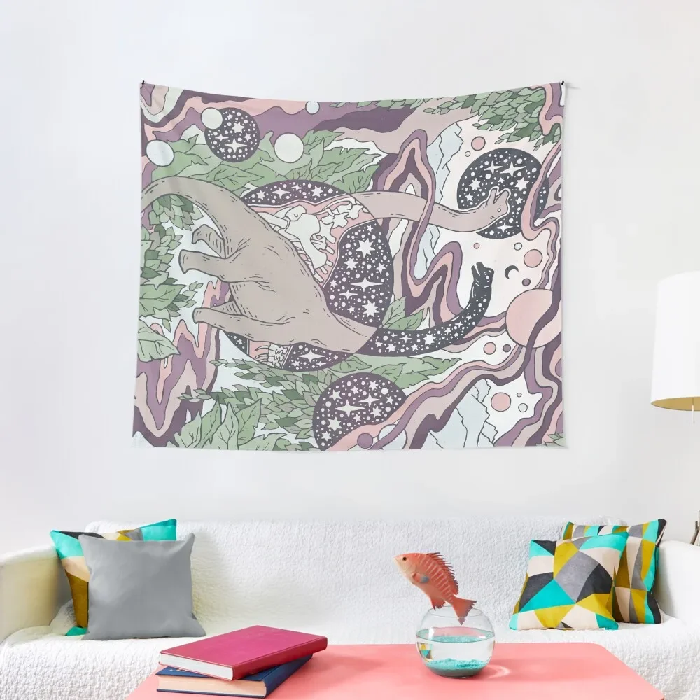 

Jurassic Portal | Purple Haze Palette | Dinosaur Science Fiction Art Tapestry Carpet Wall Decorations For Room Tapestry