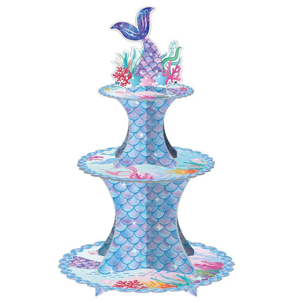 thumbnail image 1 of Decoración de cumpleaños de sirena, nuevo juego de vajilla con temática, mantel, vasos de papel, platos, telón de fondo, pancarta, globos para bebé, suministros para fiestas infantiles, 1 of 5