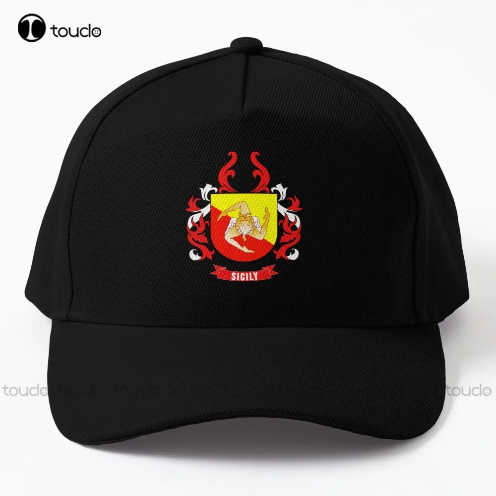 

Sicily Flag Coat Of Arms - Cool Italian Sicily Region Baseball Cap Fishing Hats Outdoor Cotton Cap Sun Hats Streetwear Harajuku