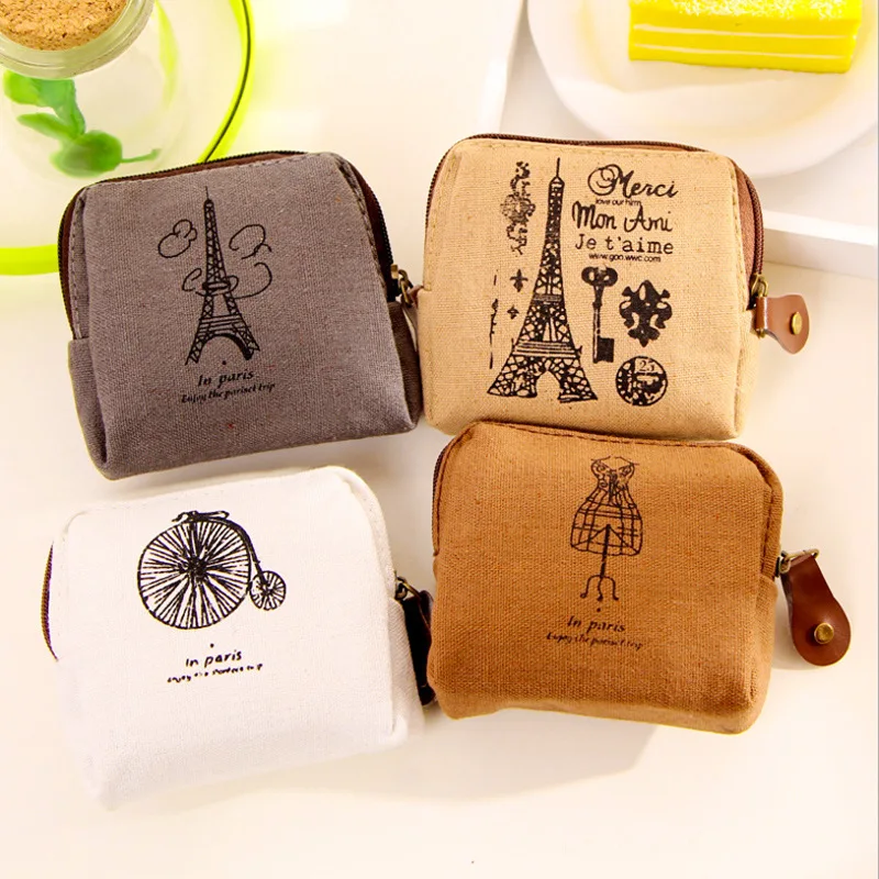 Vintage Classic Women Man Canvas Coin Purse Zip Wallet Small Bag Case Pouch Holder Retro Money Bags Gift Key Storage Purse coin purse coin wallet change bag women wallet key case