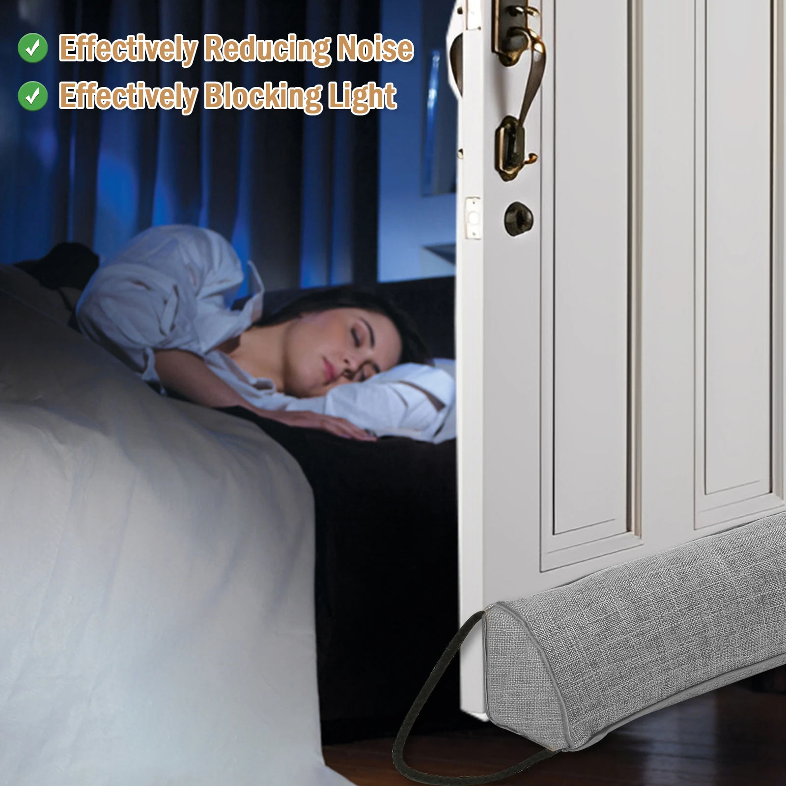 1/2Pcs Under Door Draft Stopper 92cm Heavy Triangular Duty Door Draft Blocker with Hanging Loops for Under Door Noise Blocker