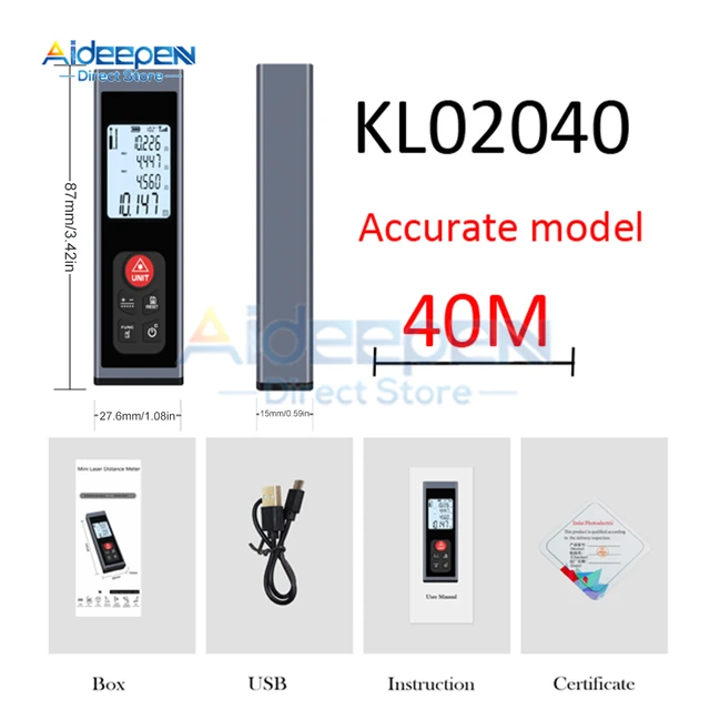 Laser Afstand Handheld Afstandsmeter Afstand Meter Indoor Oplaadbare Elektronische Apparaat 40/60/80/100M - AliExpress