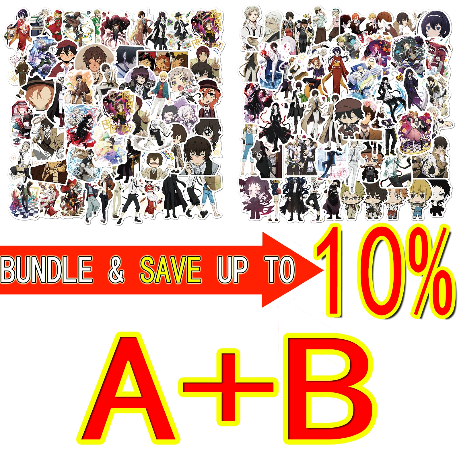 Lot De 100 Autocollants Bungo Stray Dogs Pour Ordinateur
