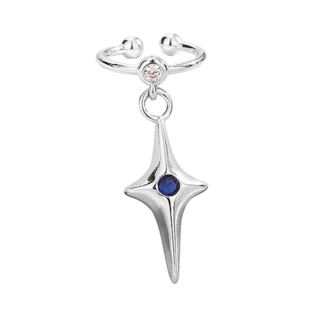 Boucles d'oreilles étoile Sring pour femmes, couleur argent, manchettes à Clip, sans Piercing, Kpop, bijoux à la mode, cadeaux, 1 pièce