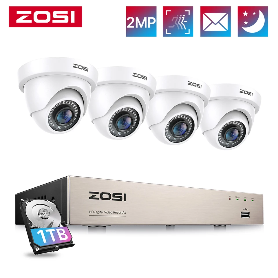 ZOSI 8CH 1080P AI Security Camera System