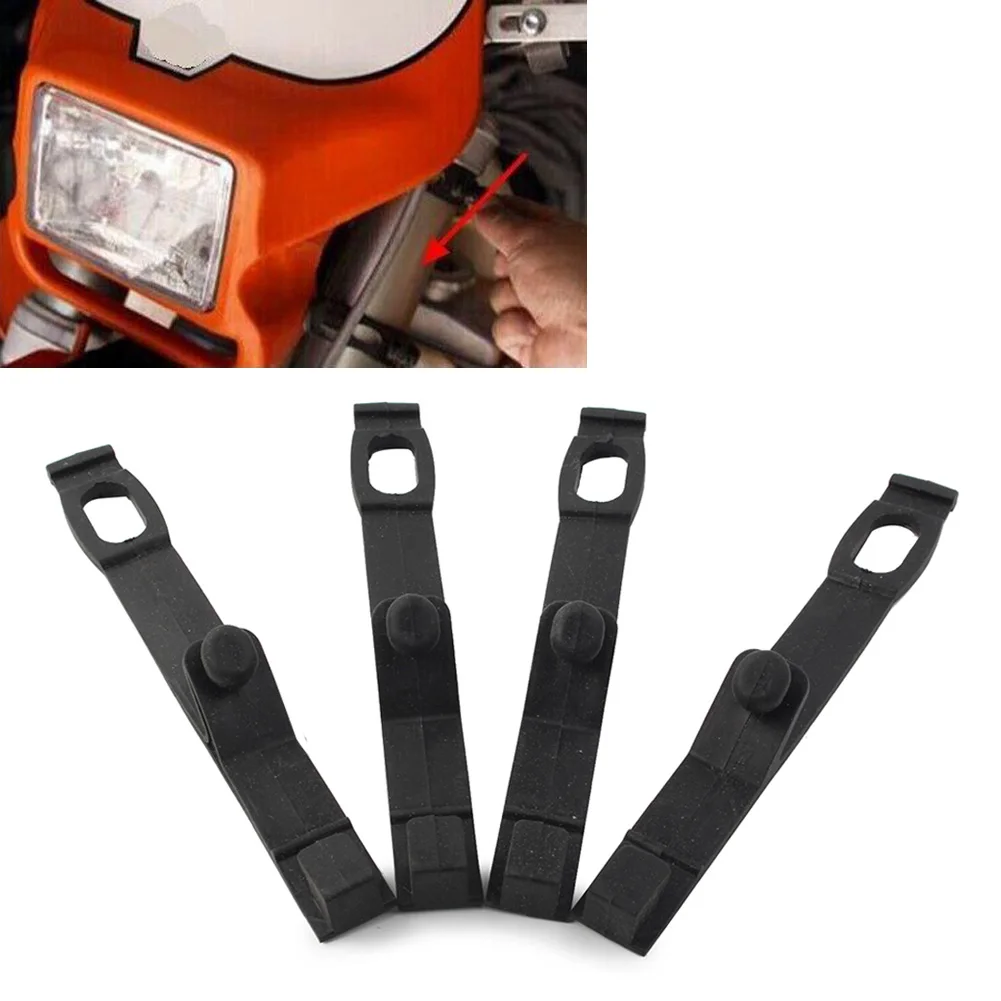 

4x Motorbike Headlight Fairing Rubber Straps For 30-43mm fork Dirt Bike Headlamp Fix Brackets Strap
