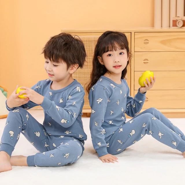 Pijamas de manga larga para bebés, ropa de dormir para niños, conjuntos de  pijamas de algodón para niños de 6, 8, 10, 12 y 14 años, otoño - AliExpress