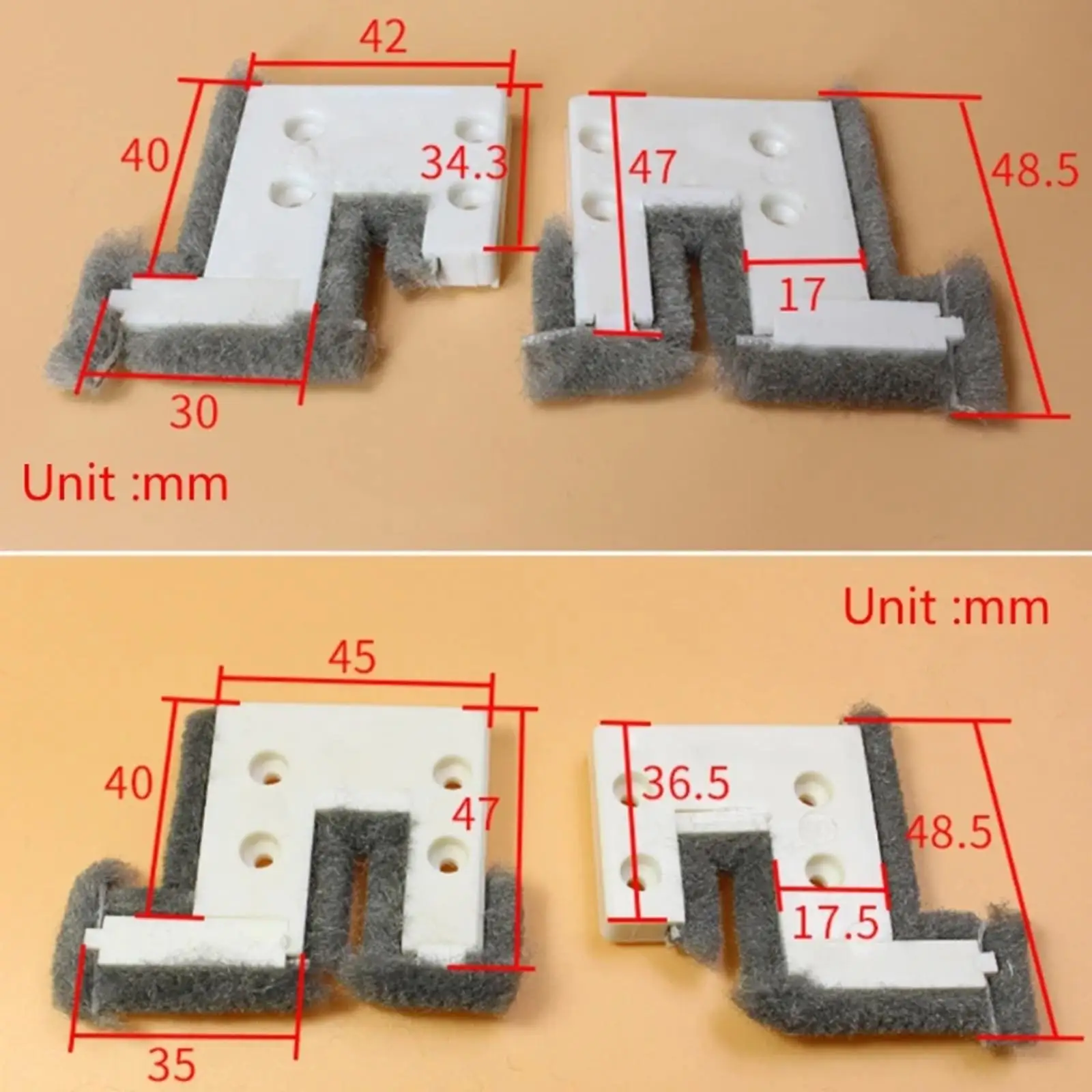 4 Pieces Sliding Window Buffer Block Easy to Install Sliding Brush Strip