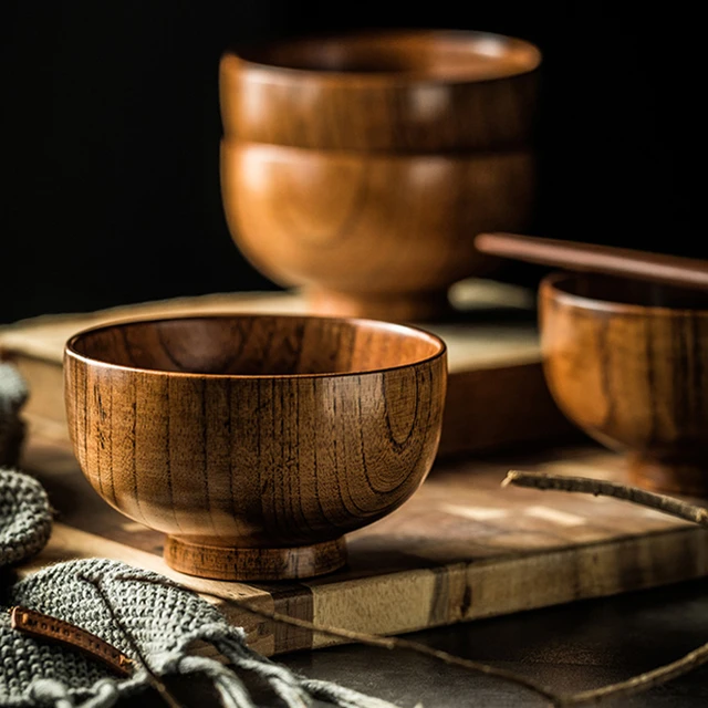 Ciotola di legno, Ciotole da cucina in legno, Contenitore per alimenti in  legno