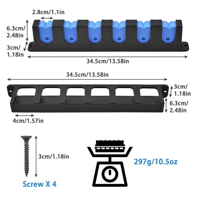 Vertical Fishing Rod Holder Wall Mount for Garage boat mounted Fishing  6-Rod Rack Storage Organizer