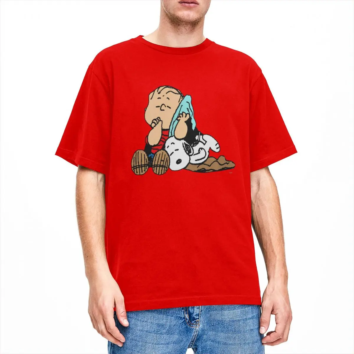 thumbnail image 1 of Camisetas de algodón 100 % de Peanuts, Charlie Brown y Snoopy, camisetas populares para hombre, camisetas de manga corta con diseño clásico Y2K de verano, 1 of 5