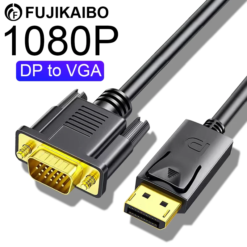 Dp-Vga 디스플레이 포트 컨버터 케이블, TV 노트북 컴퓨터 프로젝터용 고품질 어댑터-Vga HD 케이블, 1080p