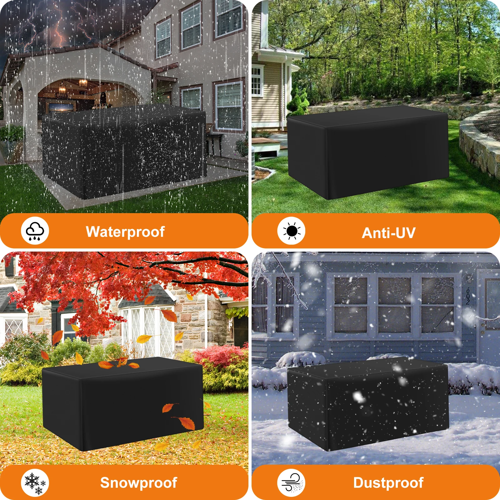 210D Outdoor Furniture Cover Waterproof Terrace Garden Cover Rain And Snow Table Sofa Chair Protective Cover Dust Cover 6