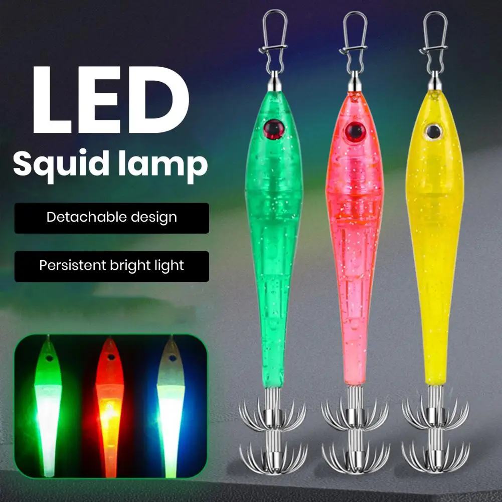 Lot De 2 Leurres De Pêche LED Avec Crochets - Lampes Lumineuses Pour Attirer Poissons Et Calmars En Mer