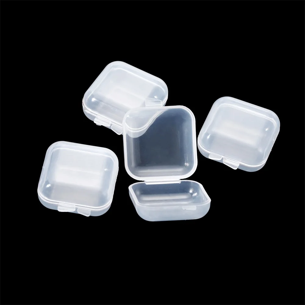 5/10Pcs Mini Plastic Storage Box Transparent Jewelry Storage Case Earrings Rings Finishing Boxes Small Items Storage Container