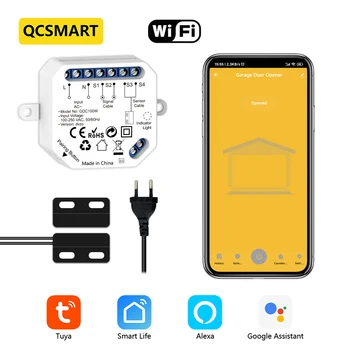 QCSMART Tuya Smart Life Garage Door Opener Controller Security Protection Remote Control Google Home Assistant Alexa 1