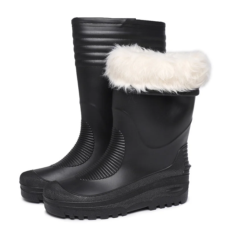 Bottes de pêche hiver imperméables hommes femmes doublure chaude neige antidérapantes