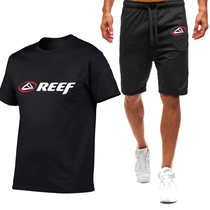 Reef 2023 Spring and Summer New printing Men's Nine Color Short-Sleeved T-shirt Male High Quality Simple Casual Fashion Suit