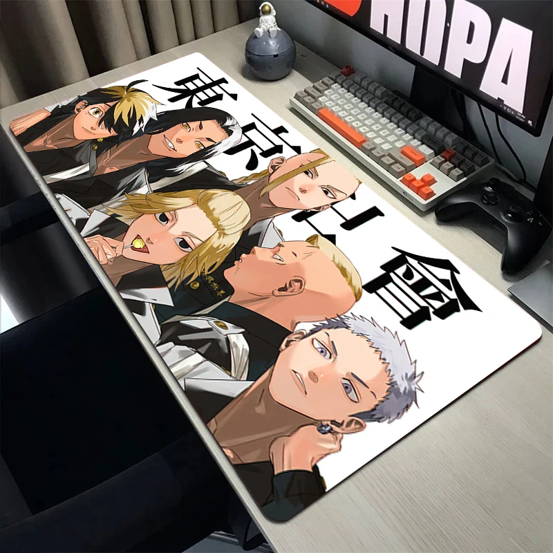 

Tokyo Revengers Anime Gaming Accessories MousePads Computer Laptop Gamer Mousepad Mouse Pad Rubber Keyboards XXL Mat 90x40cm