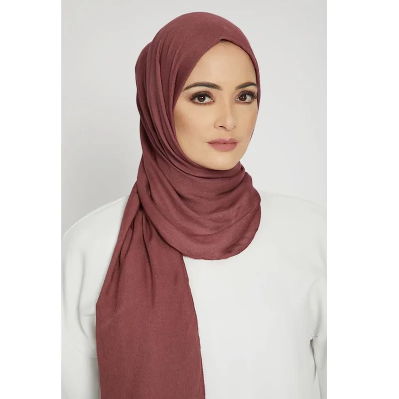 وشاح حجاب قطن جيرسيه ناعم للنساء 170x60 سم 4