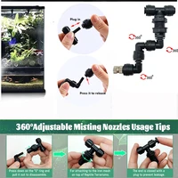 Aquarium Humidifying Spray Accessories Rainforest Tank Sprinkler,Misting Cooling nozzle, End Plug, Tube, Filter 2