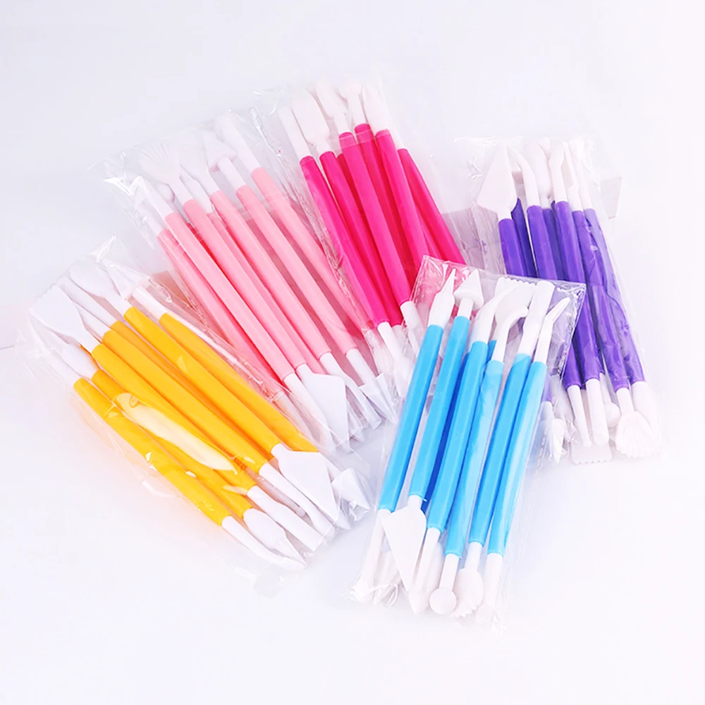 8pcs 40G Double Headed Cake Carving ACutter Pen Set Baking Group Fondant  Knife Making Cutting Clay Color Soft Diy Tool Odorless