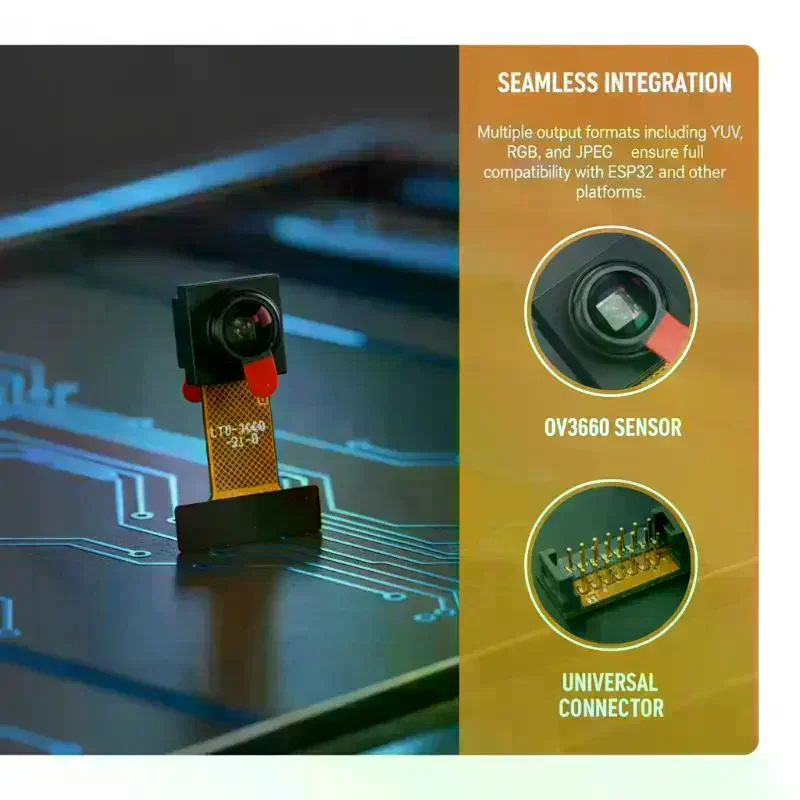 OV3660 카메라 모듈 68 120 160도 렌즈 75MM 21MM ESP32CAM TTGO YUV RGB 3MP DVP 인터페이스용