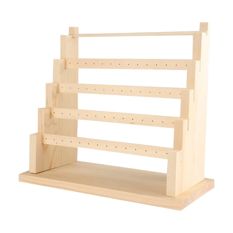 

5 Layers Wooden Earrings Jewelry Display Stand Earring Necklace Display Stand Home Decoration Earring Bracelet Storage Rack