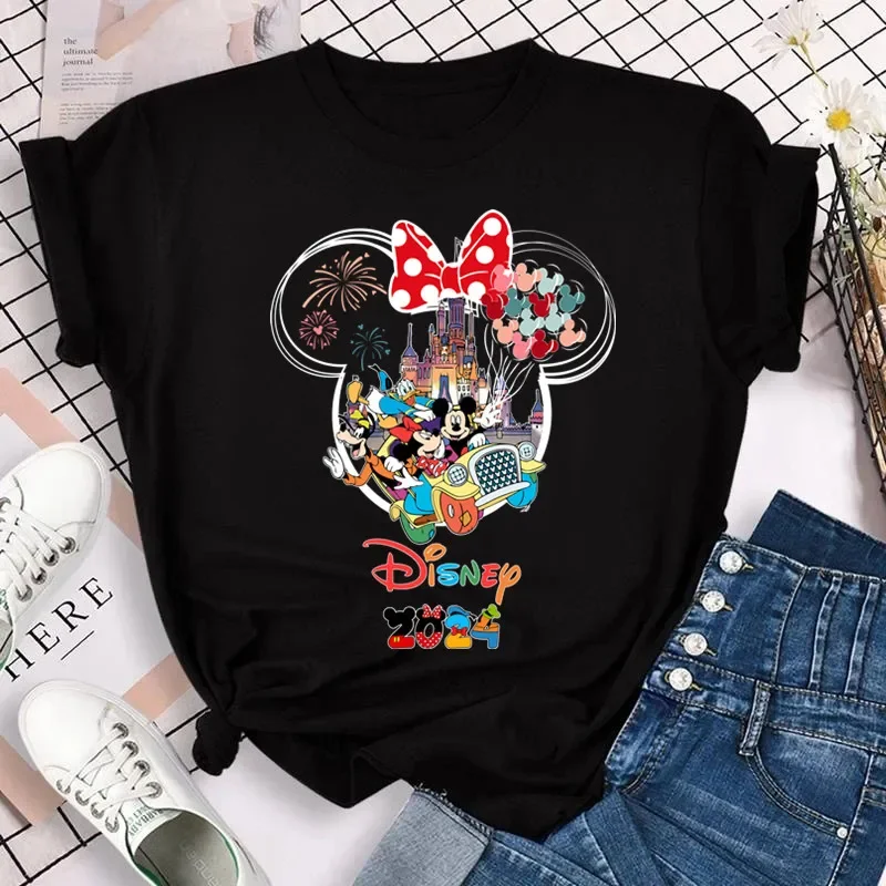 thumbnail image 1 of Camiseta de algodón para niños, divertida camiseta de Disney Trip 2024 con estampado de Mickey Minnie Y2k, ropa para niño y niña, camisetas de manga corta de verano para bebé, 1 of 4