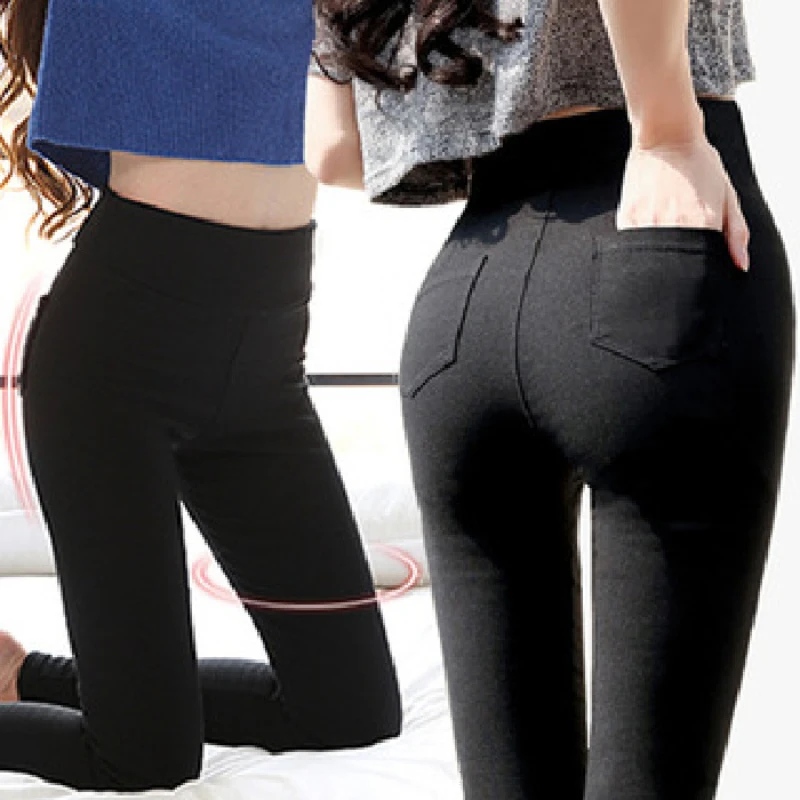 

New Fashion Korean Style Leggings Women's Solid Color Slim Fit Thin and Comfortable Pencil Pants Stretch Casual Pants