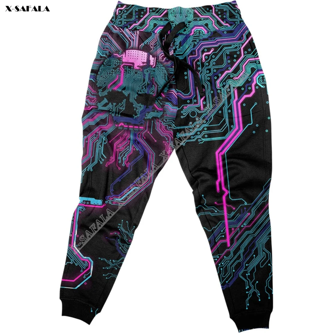 

Circuit Board Cyber Viking Tattoo 3D Printed Trouser Men's Adult Sweatpants Jogger Sports Pant Drawstring Autumn Gym Sport