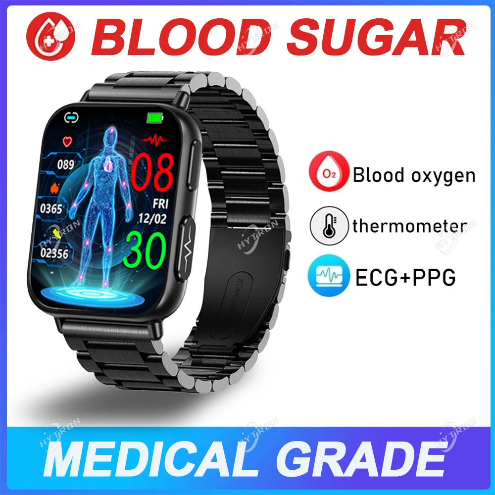 

2023 New Blood Glucose Smart Watch Men ECG+PPG Heart Rate Watches IP68 Waterproof Fitness Tracker Smartwatch For Huawei Xiaom