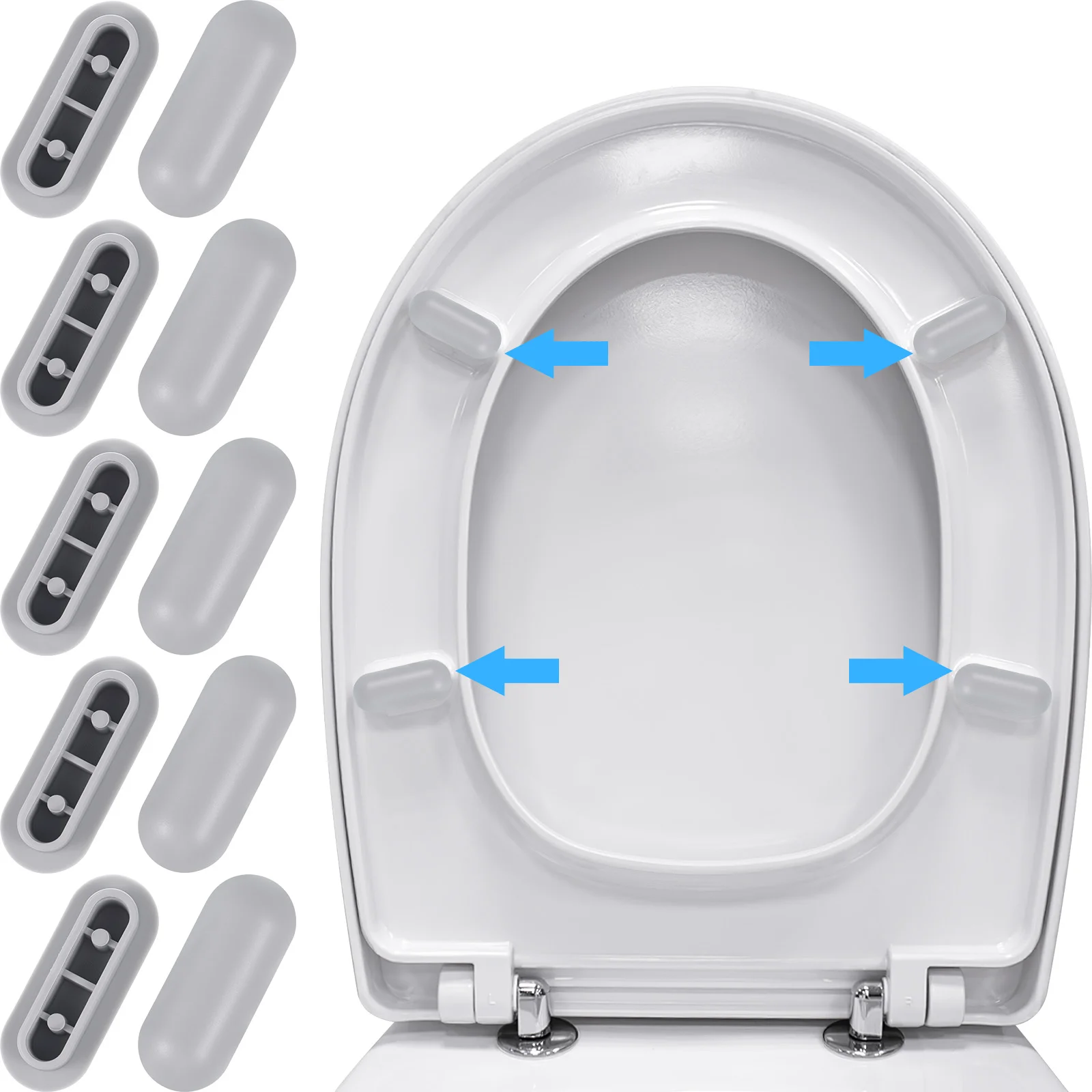 

Toilet Seat Bumpers Toilet Seat Gasket Toilet Lid Cushion Pad Toilet Seat Pad Buffers Stop Bumper Bathroom Anti-Slip
