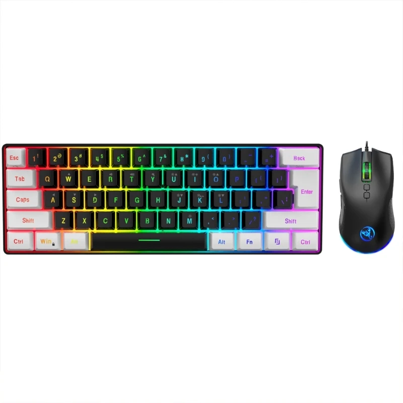 

61Keys Gaming Keyboard Mouse Combo Set Ergonomic RGB Backlight Wire Keyboard