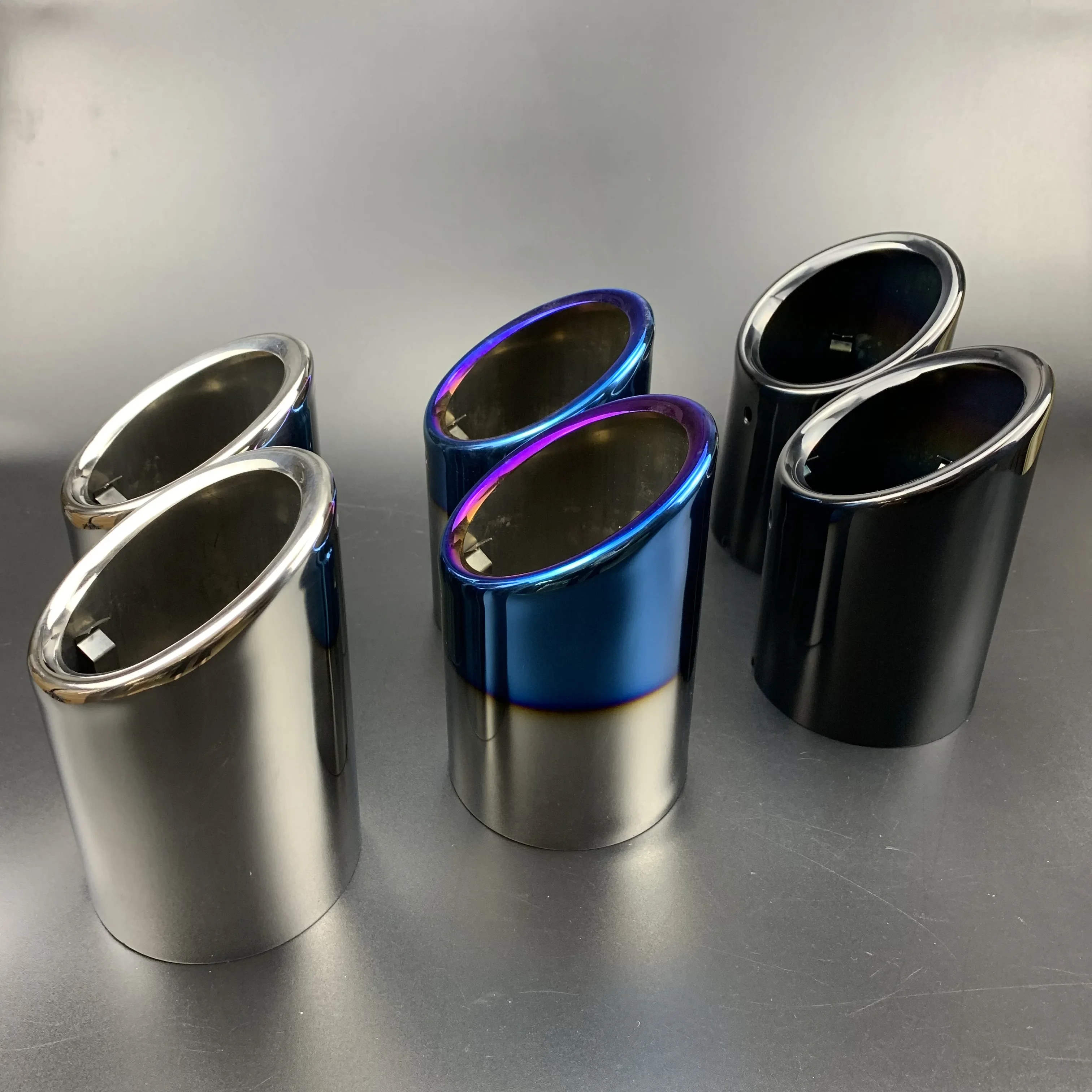 2pcs Car Exhaust End Tip Pipe For Audi A5 Inlet 88mm Stainless Steel
