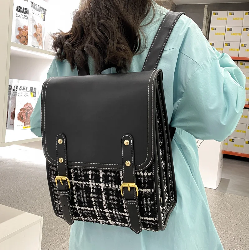 

Korean Fashion Women Leather Backpack 2023 College Style School Backpack Large Capacity Female Backpack Luxury Laptop Bag