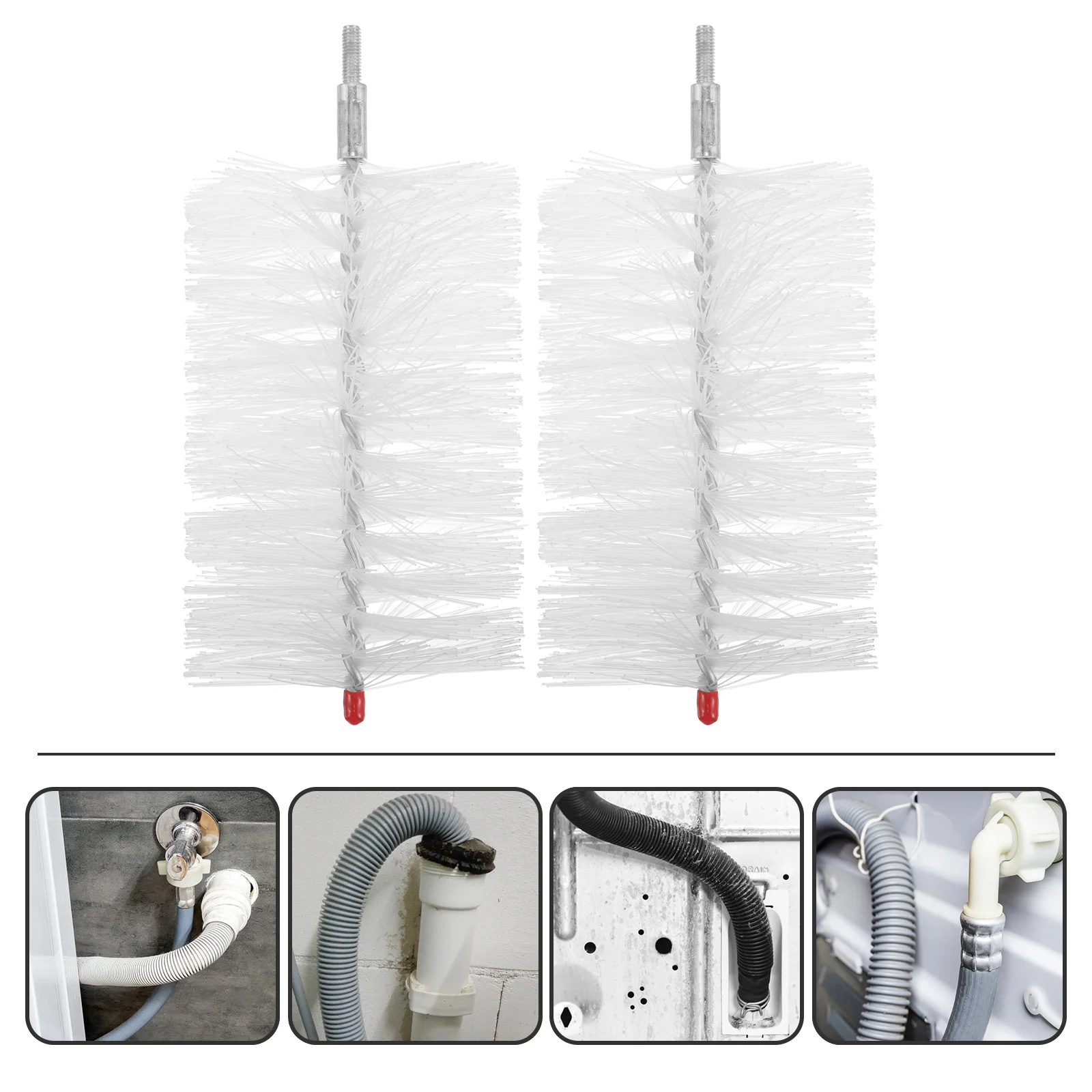 

2 pcs Drain Hose Brush Head Replacement Hose Brush Head Pipe Cleaning Brush Head