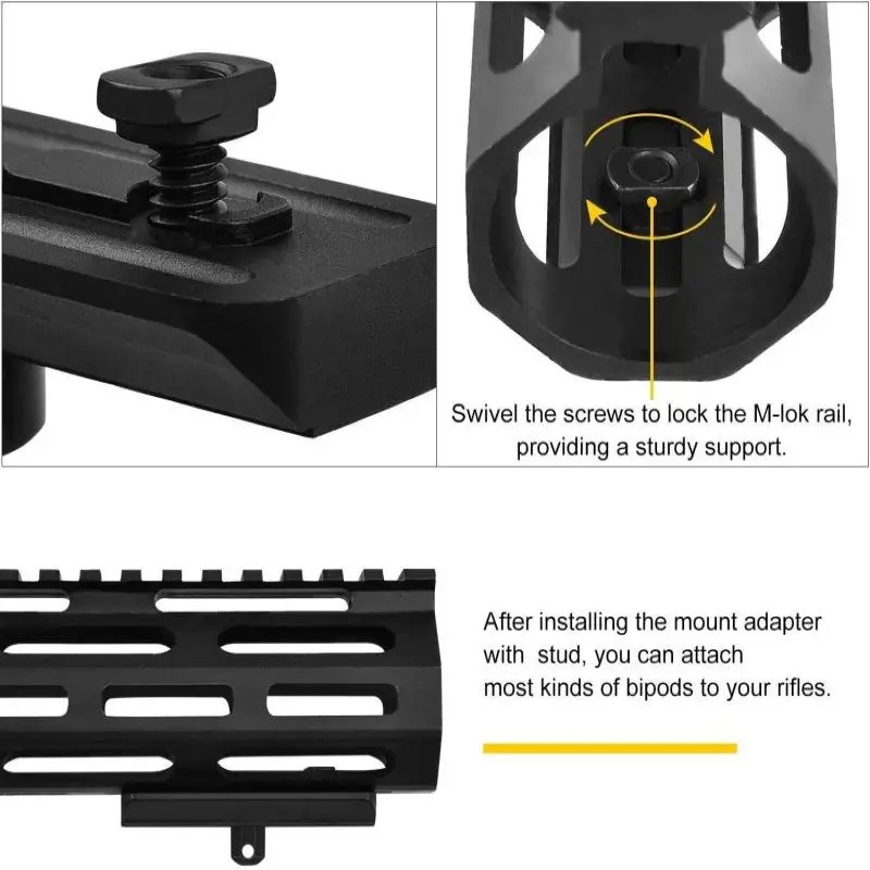Picatinny Rail Accessories MidTen Fit M lok 6 9 Mount Handguard Adapter Low Profile Rifle Harris Picatinny Bipod Sling Stud AR15