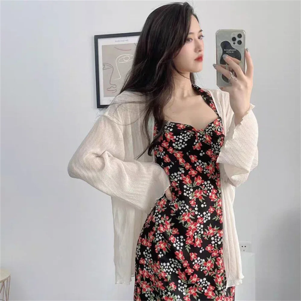 여성용 긴 소매 가디건, 루즈 코트 재킷, 여성용 숄, 아우터, 패션, 여름 햇빛 차단, 가을