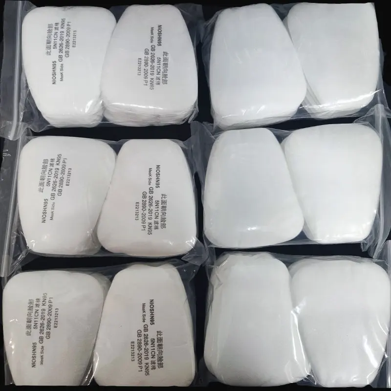 60 Pièces Filtres 5N11 Rechange Coton Pour Masques 3M 6000/6200/7502/6800 - Protection Respiratoire