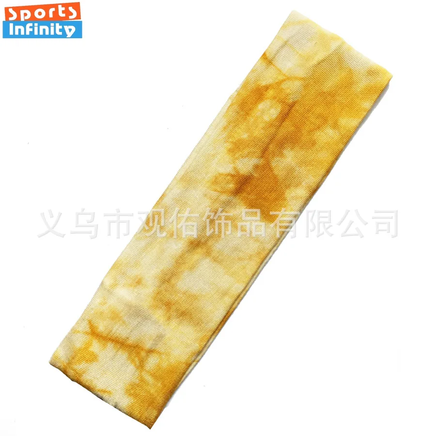 Fashion Tie Dye Sports Headband for Men Women Yoga Sweatband Yoga Hair Bands Running Fitness Headband Elastic Cotton Headscarf