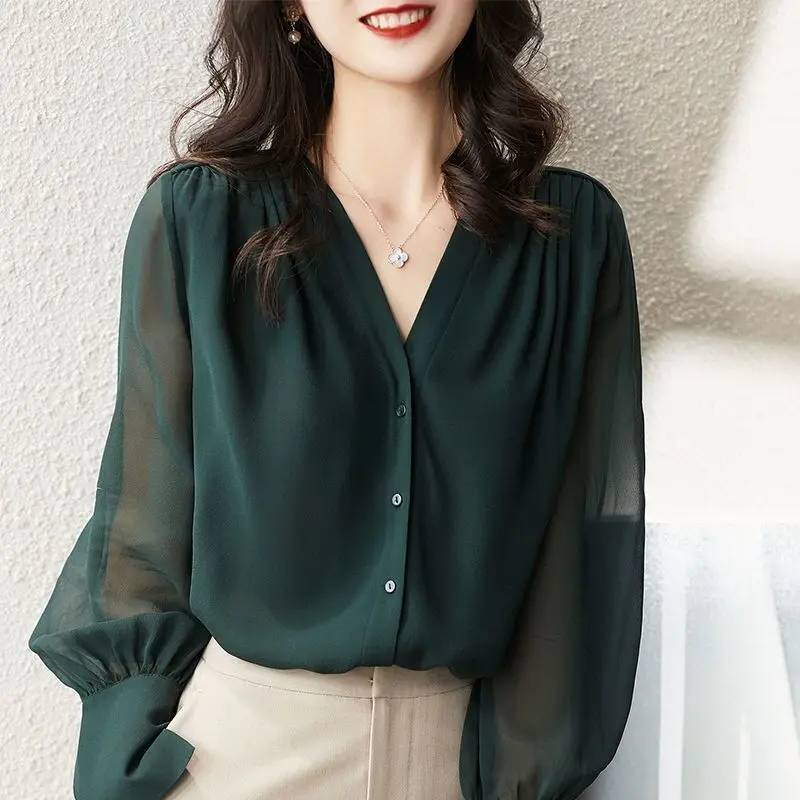 Taysia | Elegant V-Neck Blouse