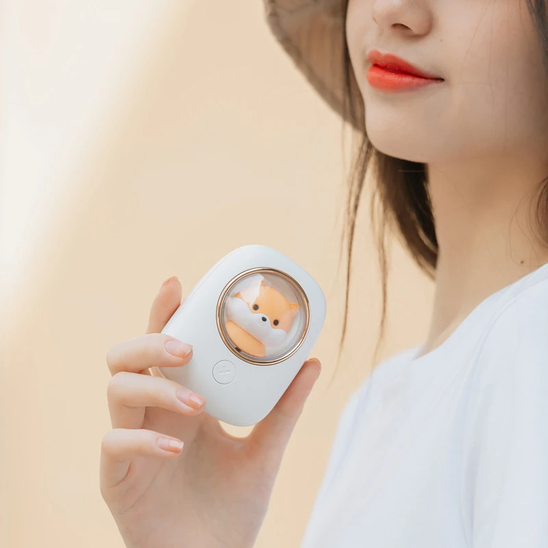 귀여운 행잉 넥 선풍기 여름 에어 쿨러, USB 충전식 음소거 선풍기, 야간 조명, 블레이드리스 냉각 팬, 소형 선풍기 선물