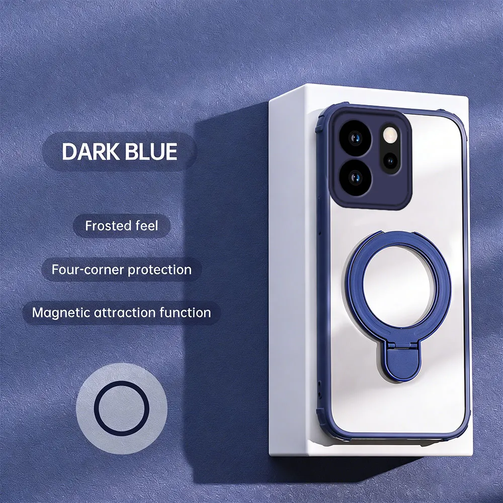 OPPO Reno 15F High-Grade Acrylic Shockproof Case with Non-Yellowing Hard Backplate and Bracket Cover