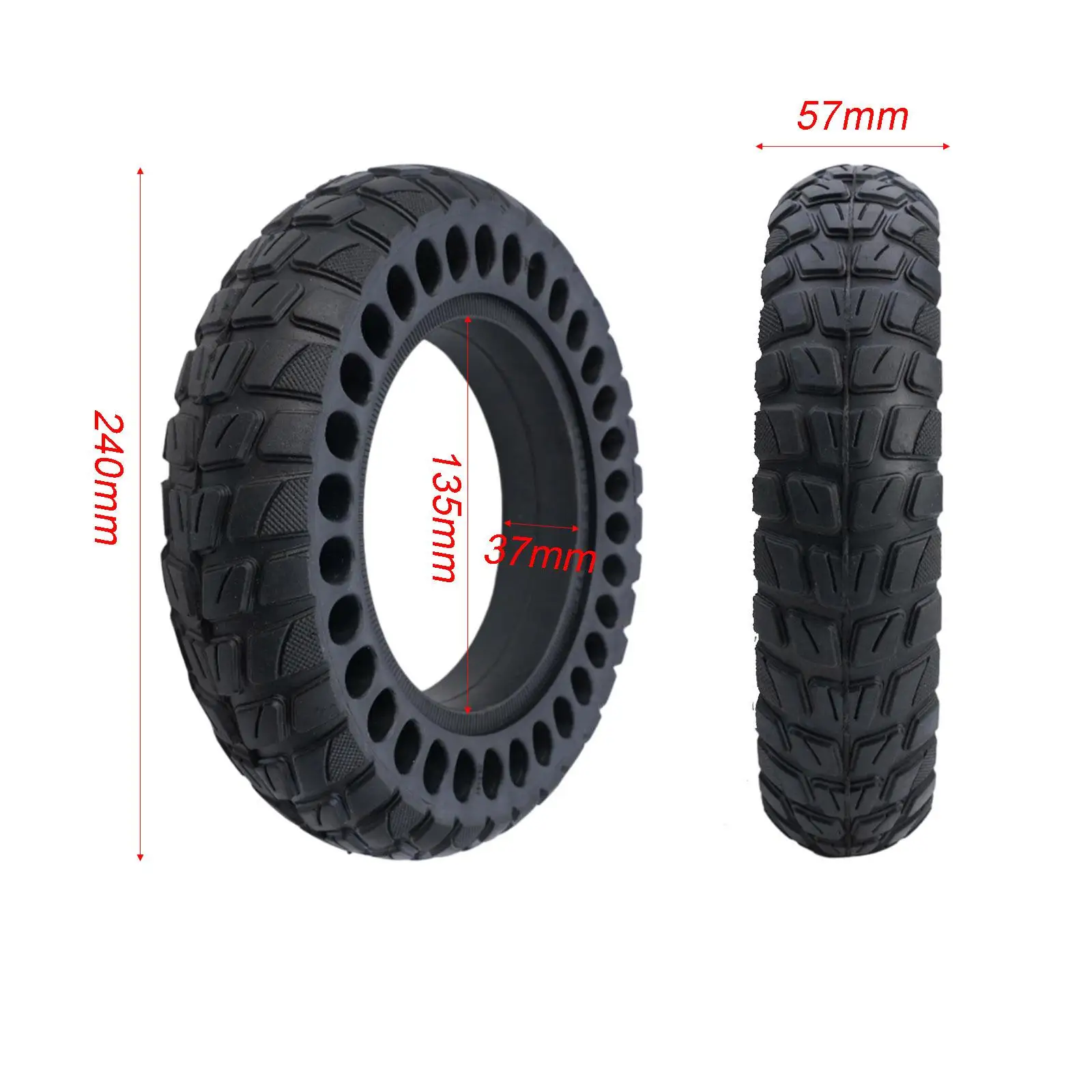 

10 Inch 10x2.50 Solid Tire Universal Off-road Scooter Tyre Solid Tyre For-Electric Scooter Anti-slip Rubber Black Tyre