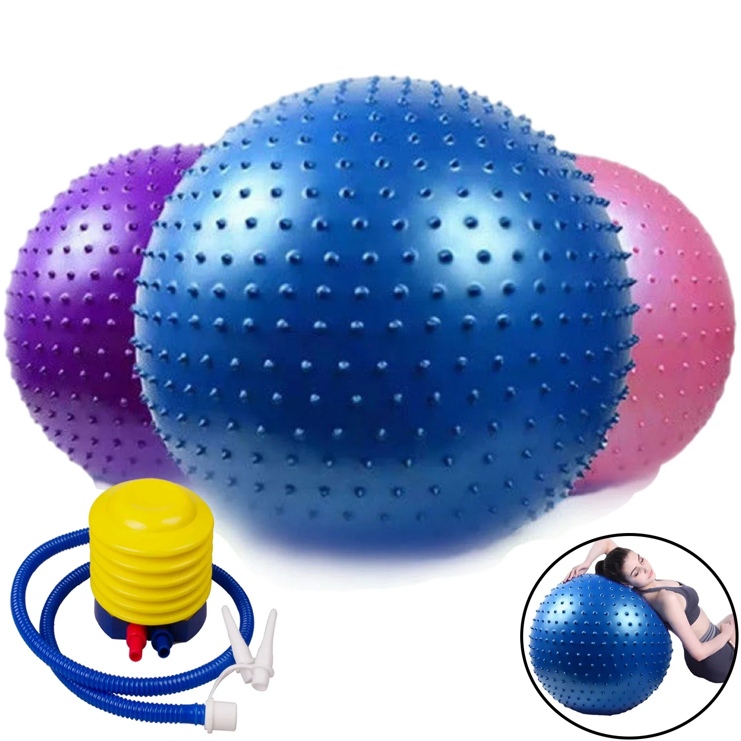 

Exercise Ball,Pilates Yoga Stability Anti-Burst Ball with Pump,With Massage Anti Slip Workout Balance Ball for Home,Gym,Pregnant