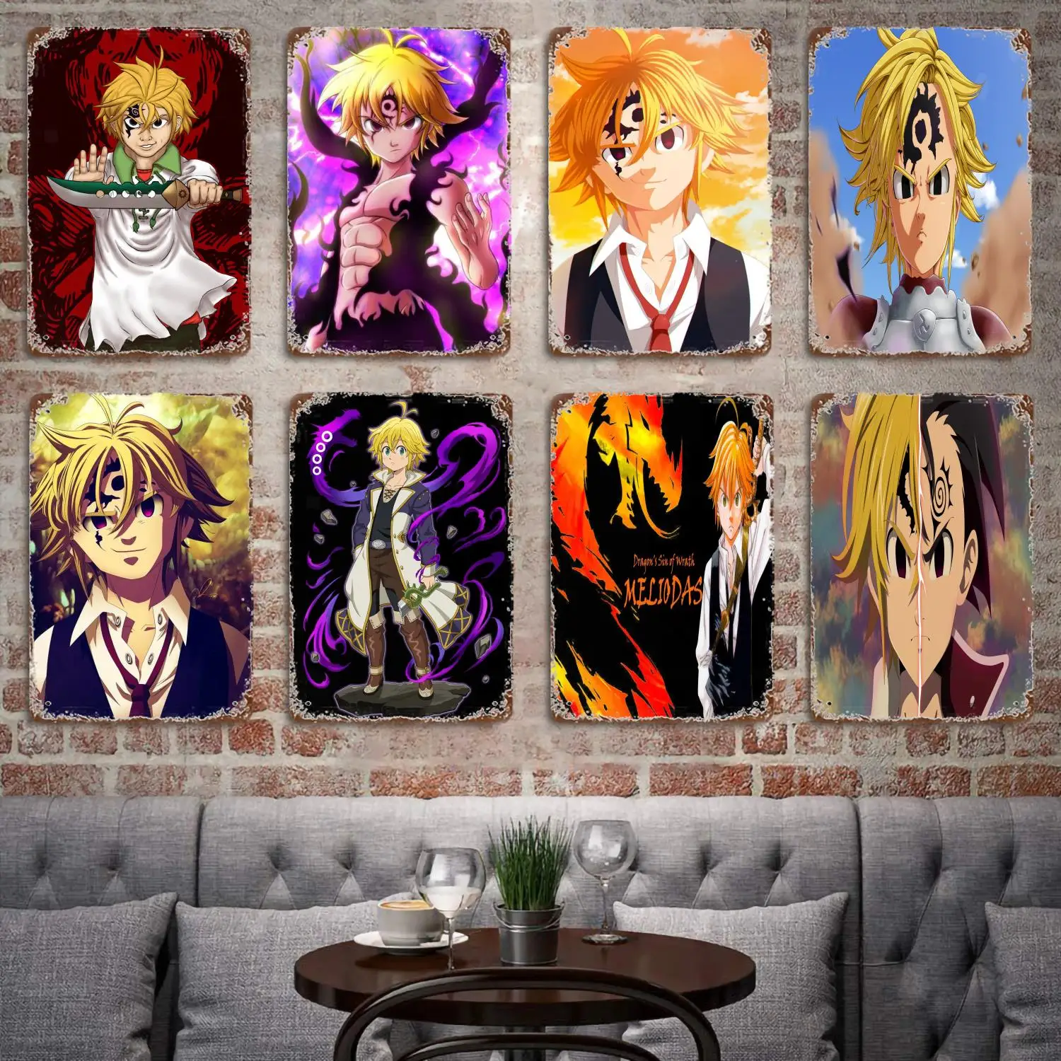 

Anime meliodas metal Decor Poster Vintage Tin Sign Metal Sign Decorative Plaque for Pub Bar Man Cave Club Wall Decoration