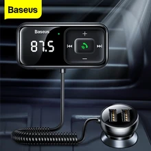 Baseus – transmetteur FM pour voiture, Bluetooth 5.0, chargeur USB, AUX, Kit mains libres, modulateur dautoradio, lecteur MP3 