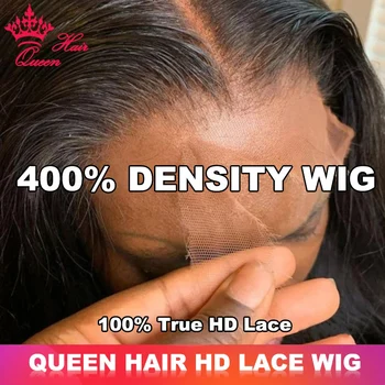Queen Hair 400% High Density Wig Real HD Lace Raw Human Hair 13x4 13x6 FULL Frontal 6x6 7x7 Closure Wig Straight / Body Wave 1