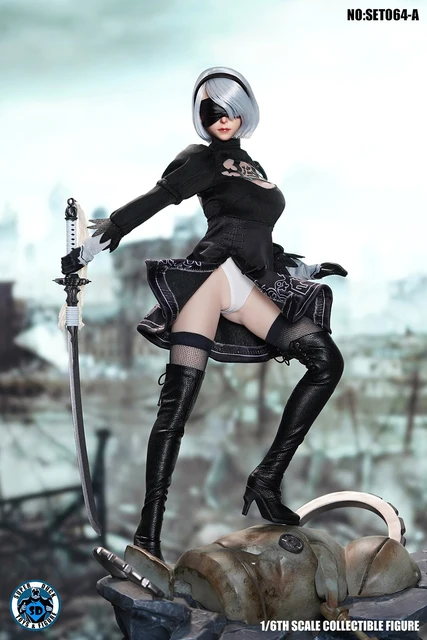 SUPER DUCK SET064 1/6 Scale NieR 2B Girl Head Sculpt Clothes Set 